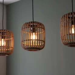 Saval 3 Lamp Pendant Diner Bar Light - Natural Bamboo -None || EGLO || Energizer Sales 14301827 1505038439385810