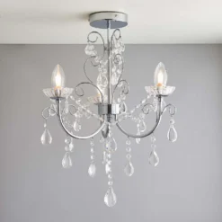 Shanzie Semi Flush Bathroom Chandelier Light - Chrome Effect -None || EGLO || Energizer Sales 14301829 1455038439551752