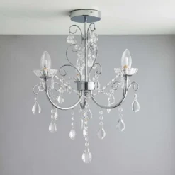 Shanzie Semi Flush Bathroom Chandelier Light - Chrome Effect -None || EGLO || Energizer Sales 14301829 7285038439594937