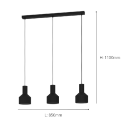 Eglo Casibare 3 Lamp Diner Bar Light - Black 7 Eglo Casibare 3 Lamp Diner Bar Light - Black -None || EGLO || Energizer Sales 14302945 9305038223087481