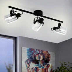 Eglo Berregas 3 Lamp Spotlight - Black & Transparent -None || EGLO || Energizer Sales 14302948 2225038223069406
