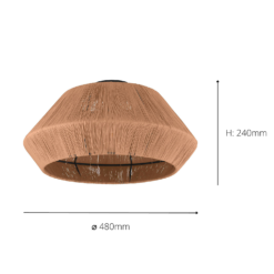 Eglo Alderney Flush Ceiling Light - Black & Natural 9 Eglo Alderney Flush Ceiling Light - Black & Natural -None || EGLO || Energizer Sales 14302949 1535038223171319