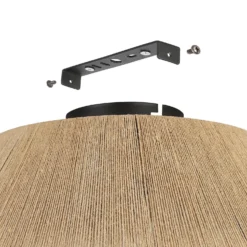 Eglo Alderney Flush Ceiling Light - Black & Natural 8 Eglo Alderney Flush Ceiling Light - Black & Natural -None || EGLO || Energizer Sales 14302949 1545038223134194