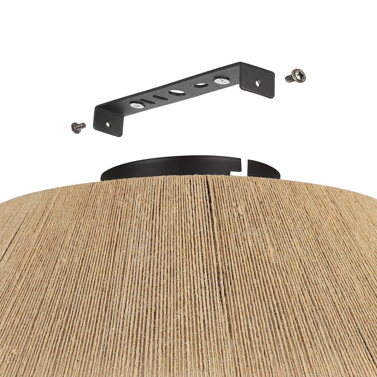 Eglo Alderney Flush Ceiling Light - Black & Natural 4 Eglo Alderney Flush Ceiling Light - Black & Natural - Image 4