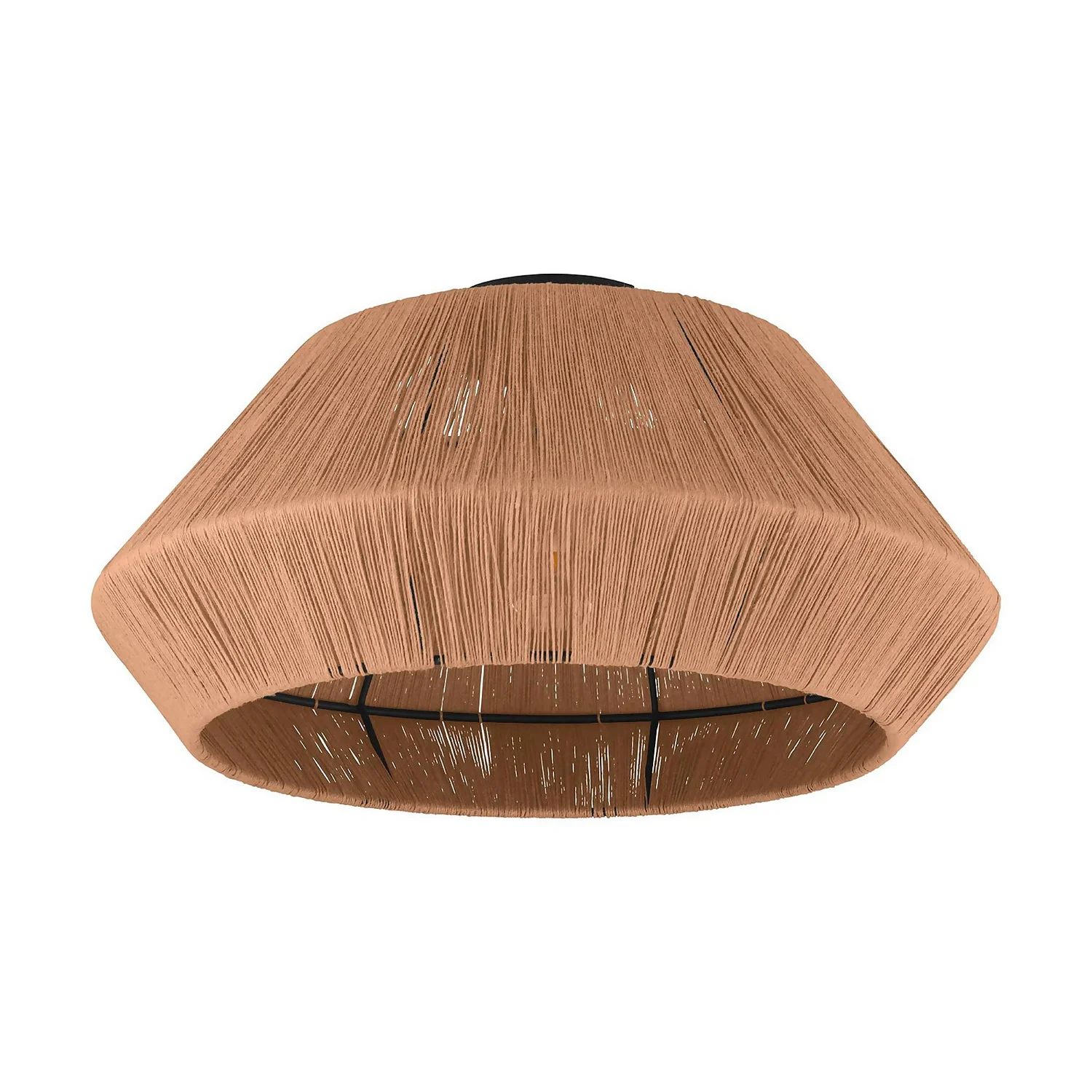 Eglo Alderney Flush Ceiling Light - Black & Natural 2 Eglo Alderney Flush Ceiling Light - Black & Natural - Image 2