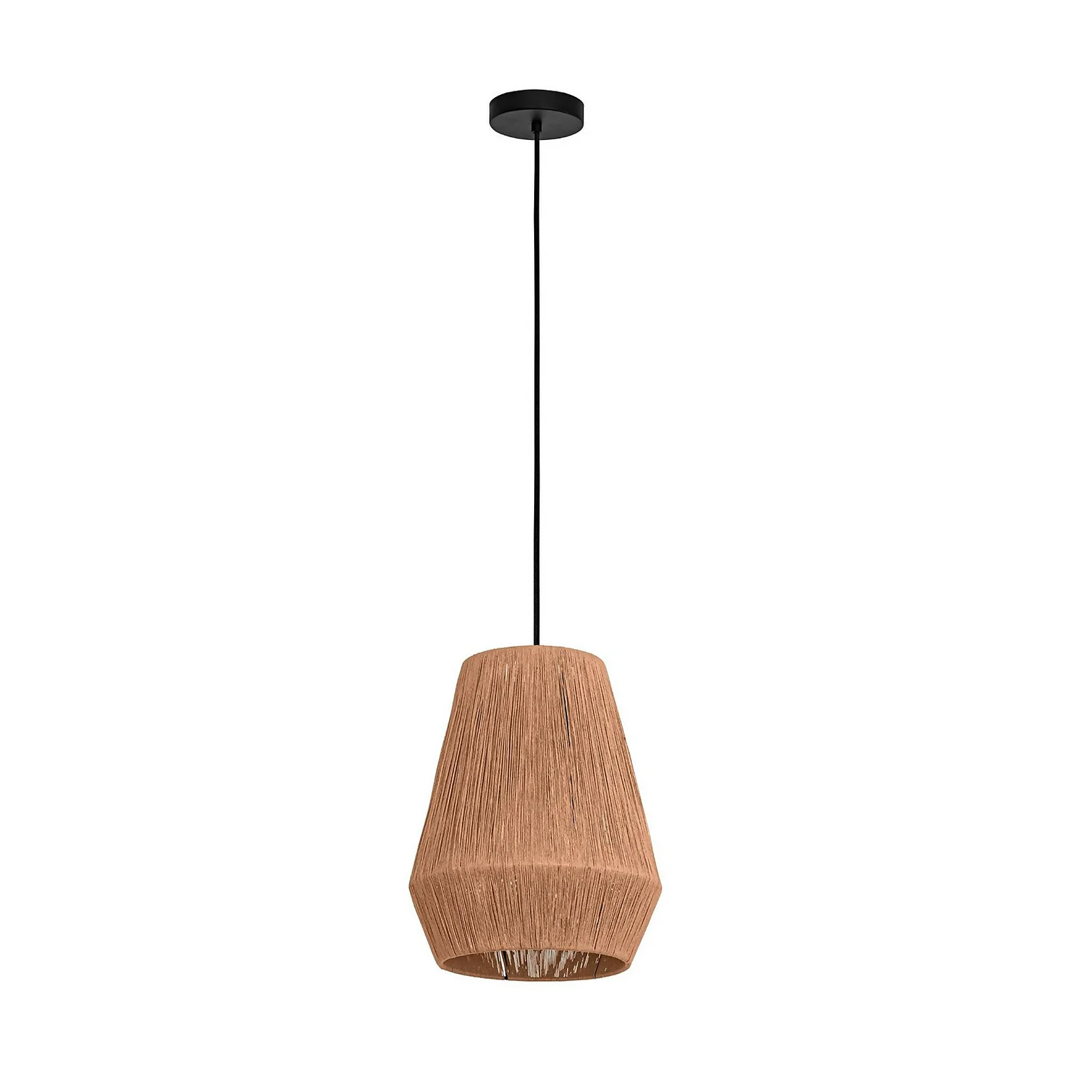 Eglo Alderney Pendant Ceiling Light - Black & Natural 2 Eglo Alderney Pendant Ceiling Light - Black & Natural - Image 2