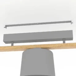 Eglo Mariel 3 Lamp Flush Ceiling Light - Grey & Wood -None || EGLO || Energizer Sales 14302955 1965038224343683