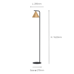 Eglo Narices Floor Lamp - Black & Brushed Brass -None || EGLO || Energizer Sales 14302958 1085038223666880