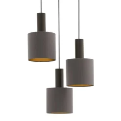 Eglo Concessa 1 3 Lamp Pendant Ceiling Light - Cappuccino & Gold -None || EGLO || Energizer Sales 14302962 3315038224252558