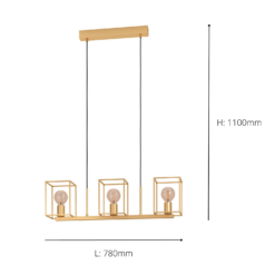 Eglo Cumiole 3 Lamp Diner Bar Light - Gold -None || EGLO || Energizer Sales 14302963 1485038223946645