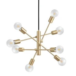 Eglo Gradoli 1 8 Lamp Pendant Ceiling Light - Brushed Brass -None || EGLO || Energizer Sales 14302964 1245038223583981