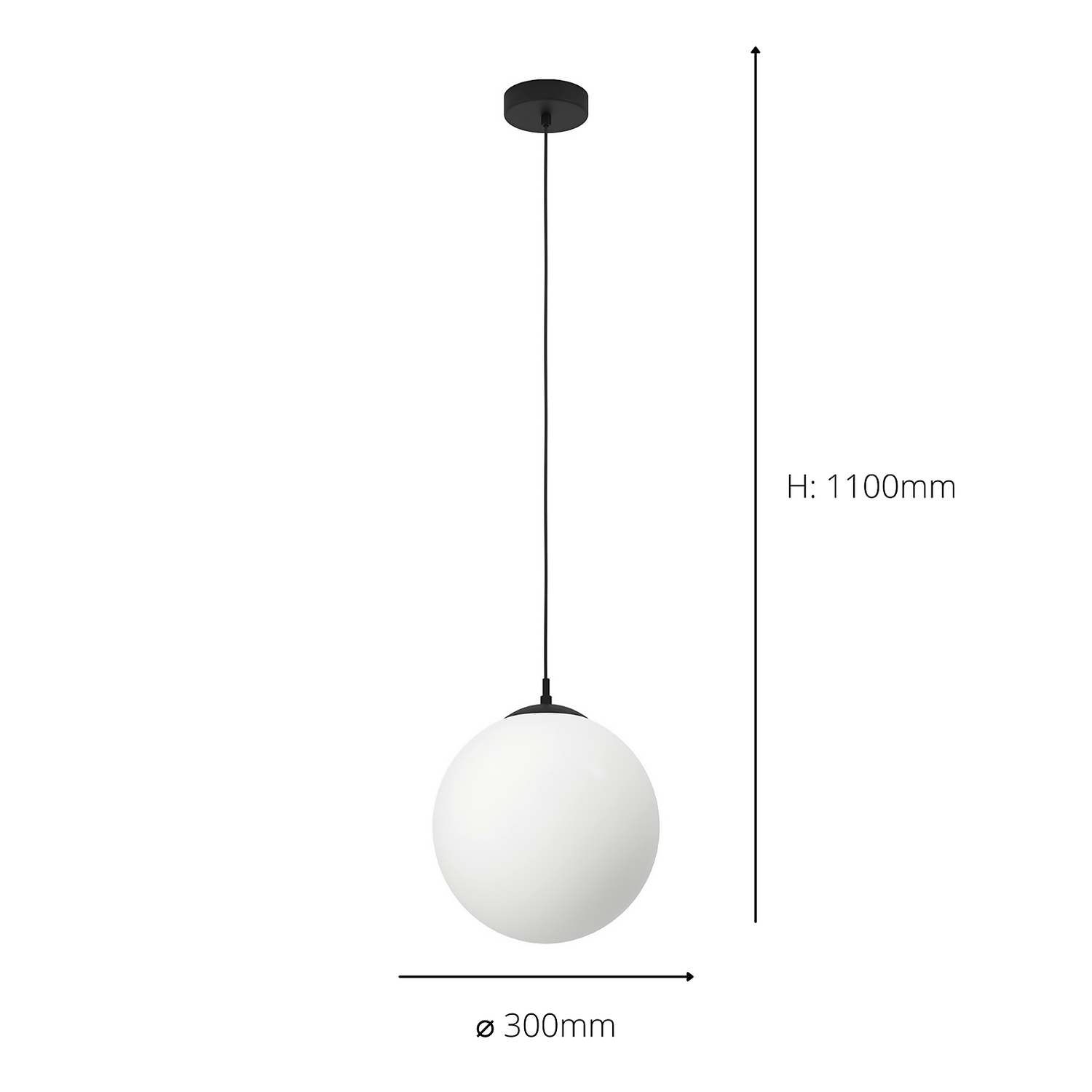 Eglo Rondo Pendant Ceiling Light - Black & Opal 4 Eglo Rondo Pendant Ceiling Light - Black & Opal - Image 4