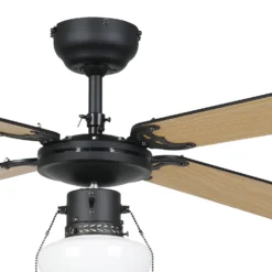 Eglo Fortaleza Ceiling Fan With Light - Matt Black & Wood -None || EGLO || Energizer Sales 14742119 1245052700376421