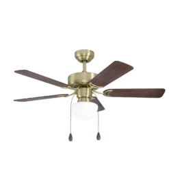 Eglo Cadiz Ceiling Fan With Light - Aged Brass & Wood -None || EGLO || Energizer Sales 14742121 9905052700361127