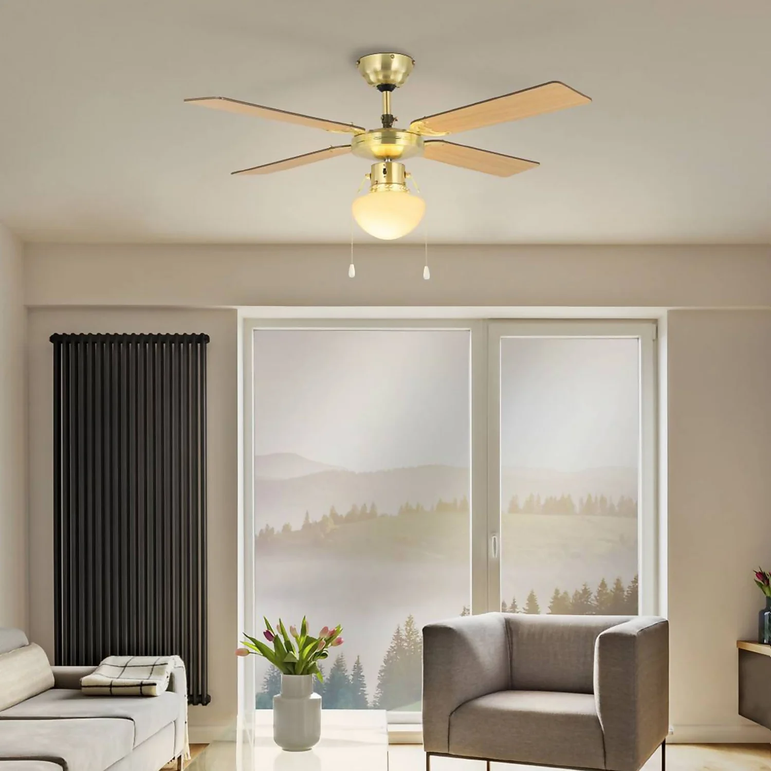 Eglo Fortaleza Ceiling Fan With Light - Bronze & Wood 1 Eglo Fortaleza Ceiling Fan With Light - Bronze & Wood